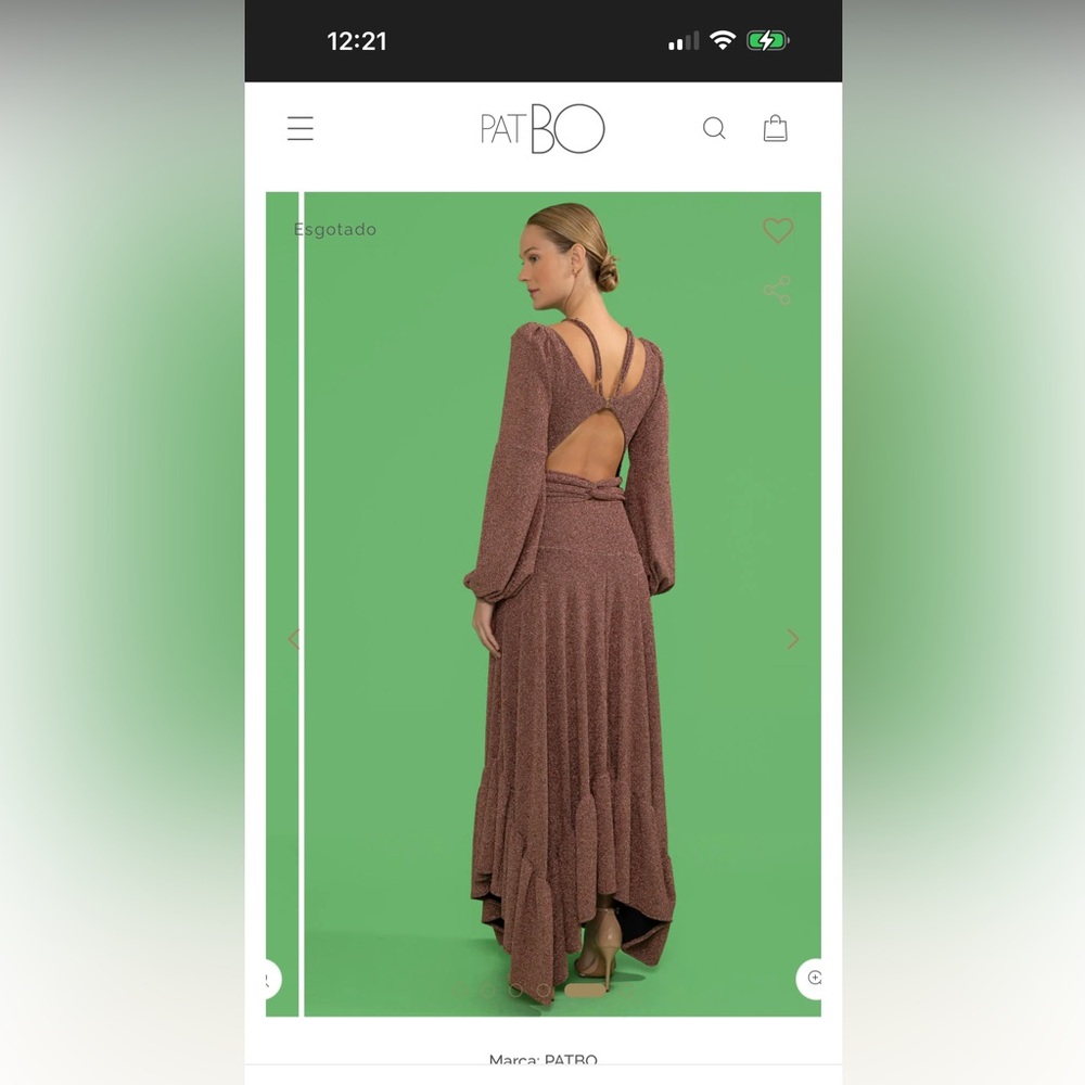 PATBO Lurex Cut Out Brown Maxi Dress - Picture 14 of 15